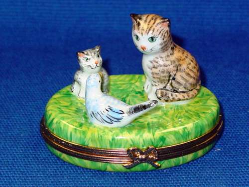 CAT-KITTEN AND BIRD